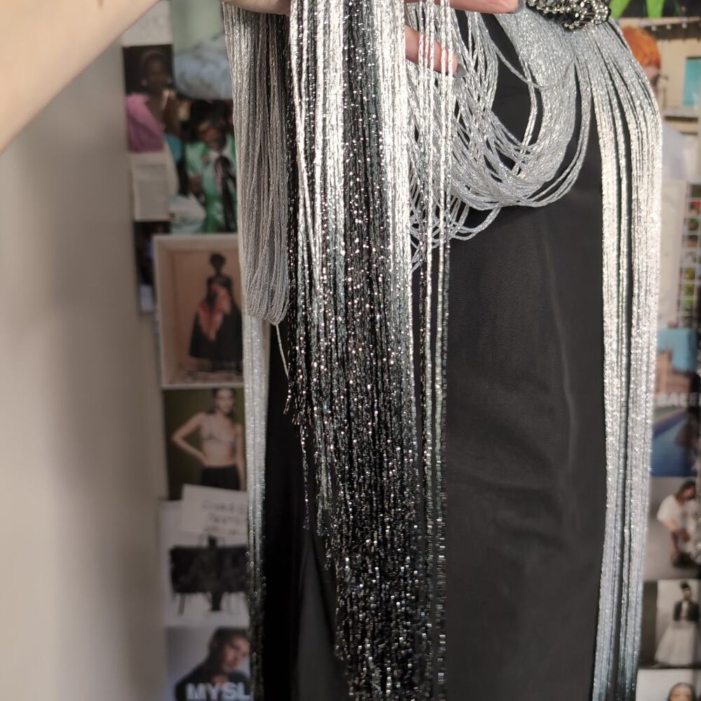 Fringe Gothic Glam Metallic Dress - Picture 4 of 8